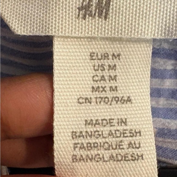 H&M Blue and White Striped Shirt Dress - Picture 4 of 5